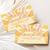 Sunshine Baby shower Hoe groot is haar buikspel Informatiekaartje