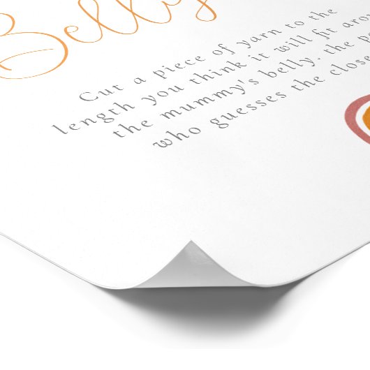 Sunshine Baby shower Hoe groot is het buikteken va Poster (Hoek)