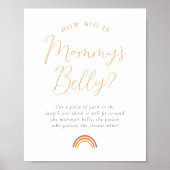 Sunshine Baby shower Hoe groot is het buikteken va Poster (Voorkant)