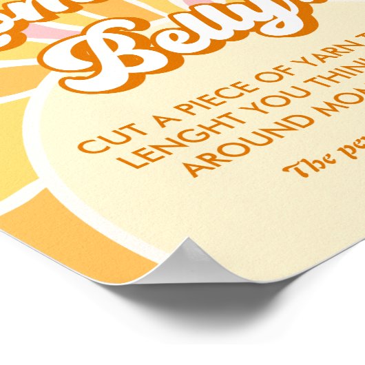 Sunshine baby shower hoe groot is mama buik poster (Hoek)