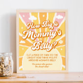 Sunshine baby shower hoe groot is mama buik poster
