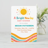 Sunshine Baby Shower Invitation | Bright Modern Kaart (Staand voorkant)