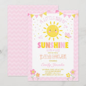 Sunshine Baby shower Invitation Girl Baby shower Kaart (Voorkant / Achterkant)