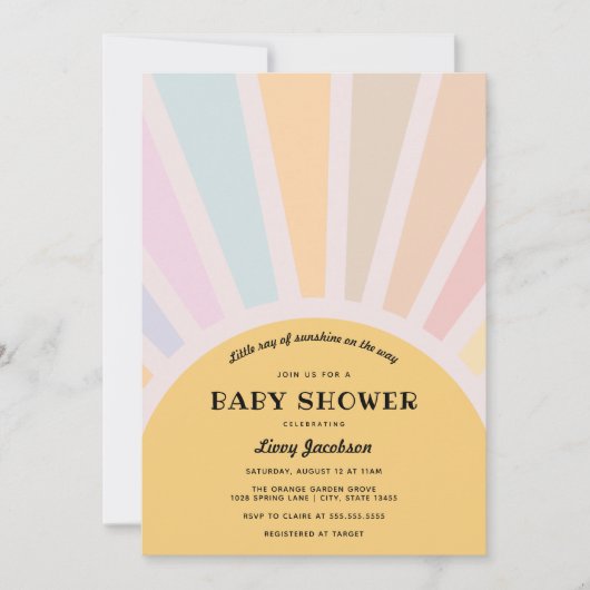 Sunshine Baby shower Invitation Kaart (Voorkant)