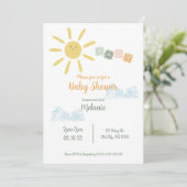Sunshine Baby shower Invitation Kaart (Staand voorkant)