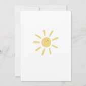 Sunshine Baby shower Invitation Kaart (Achterkant)