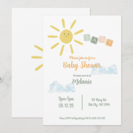 Sunshine Baby shower Invitation Kaart