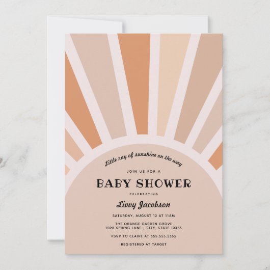 Sunshine Baby shower Invitation Kaart (Voorkant)