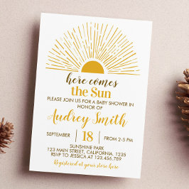 Sunshine Baby shower Invitation Kaart
