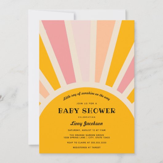 Sunshine Baby shower Invitation Kaart (Voorkant)