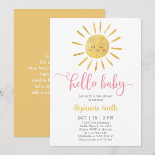 Sunshine Baby shower Invitation Kaart