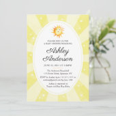 Sunshine Baby shower Invitation Kaart (Staand voorkant)