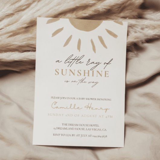 Sunshine Baby shower Invitation LEO Kaart