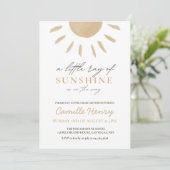Sunshine Baby shower Invitation LEO Kaart (Staand voorkant)