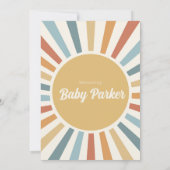 Sunshine Baby shower Invitation Retro  Kaart (Achterkant)