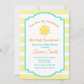 Sunshine Baby shower Invitation Sun Boy Kaart (Voorkant)