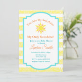 Sunshine Baby shower Invitation Sun Boy Kaart (Staand voorkant)