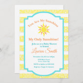 Sunshine Baby shower Invitation Sun Boy Kaart (Voorkant / Achterkant)