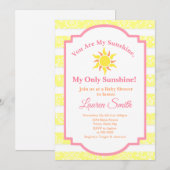 Sunshine Baby shower Invitation Sun Girl Kaart (Voorkant / Achterkant)