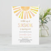 Sunshine Baby shower Kaart (Staand voorkant)