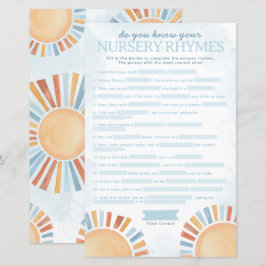 Sunshine Baby shower kinderkamer rijm spel