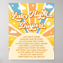 Sunshine Baby shower Late Night Luiers Game Poster