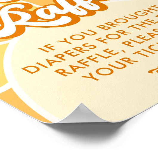 Sunshine Baby shower Luier Raffle Game Poster (Hoek)