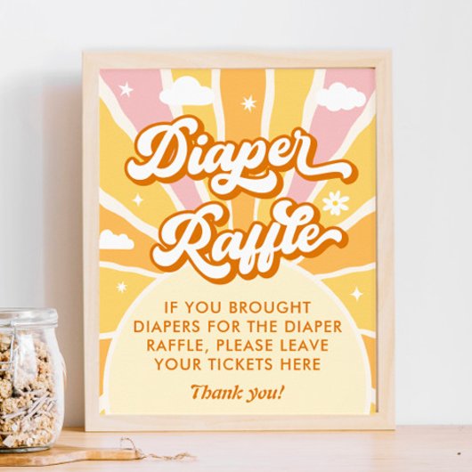 Sunshine Baby shower Luier Raffle Game Poster