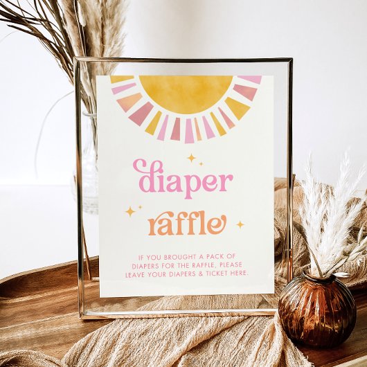 Sunshine Baby shower Luier Raffle teken Poster