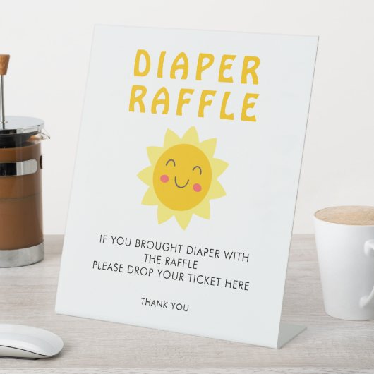 Sunshine Baby shower Luier Raffle teken Reclamebord Met Voetstuk (Insitu)