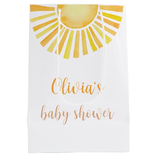 Sunshine baby shower Medium Gift Bag Medium Cadeauzakje (Achterkant)