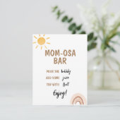 Sunshine Baby shower Mimosa Bar Teken Kaart (Staand voorkant)