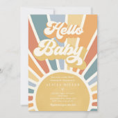 Sunshine Baby shower Muted Boho Retro Sunshine Kaart (Voorkant)