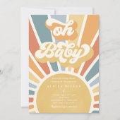 Sunshine Baby shower Muted Boho Retro Sunshine Kaart (Voorkant)