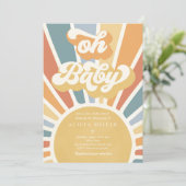 Sunshine Baby shower Muted Boho Retro Sunshine Kaart (Staand voorkant)