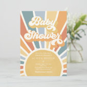 Sunshine Baby shower Muted Boho Retro Sunshine Kaart (Staand voorkant)
