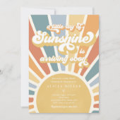 Sunshine Baby shower Muted Boho Retro Sunshine Kaart (Voorkant)