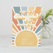 Sunshine Baby shower Muted Boho Retro Sunshine Kaart (Staand voorkant)