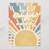 Sunshine Baby shower Muted Boho Retro Sunshine Kaart (Voorkant / Achterkant)