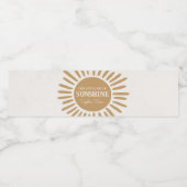 Sunshine Baby shower of Verjaardagsflesverpakking Waterfles Etiket (Enkel label)