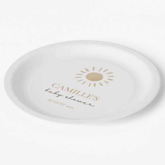 Sunshine Baby shower Papieren Bordje (Gekanteld)