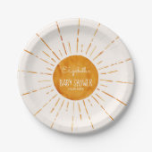 Sunshine Baby shower Papieren Bordje (Voorkant)