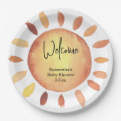 Sunshine baby shower papieren bordje (Voorkant)