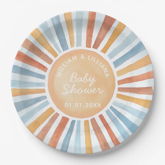 Sunshine Baby shower Papieren Bordje (Voorkant)