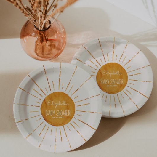 Sunshine Baby shower Papieren Bordje