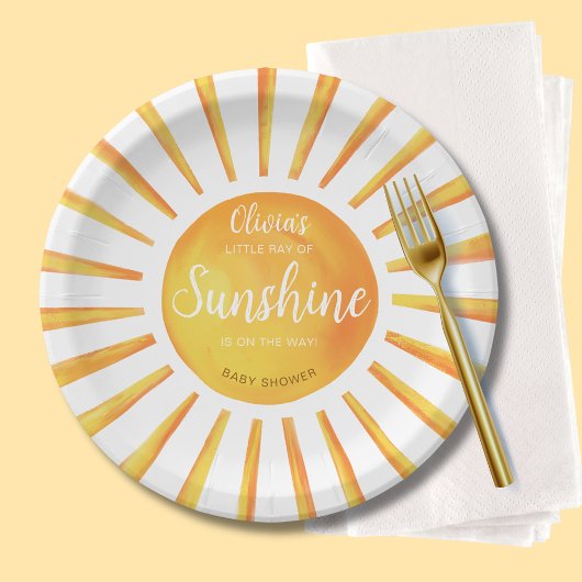 Sunshine Baby shower Papieren Bordje