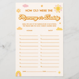 Sunshine Baby shower Raad eens wie mama of papa sp