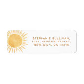 Sunshine Baby shower Return Address Etiket (Voorkant)