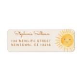 Sunshine Baby shower Return Address Etiket (Voorkant)