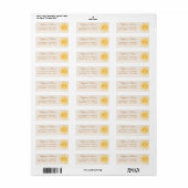 Sunshine Baby shower Return Address Etiket (Full Sheet)